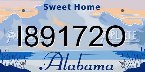 I89172O Alabama License Plate