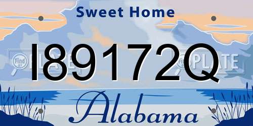 I89172Q Alabama License Plate
