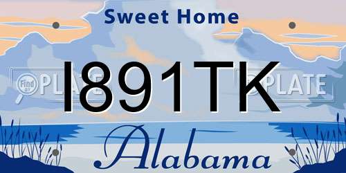 I891TK Alabama License Plate