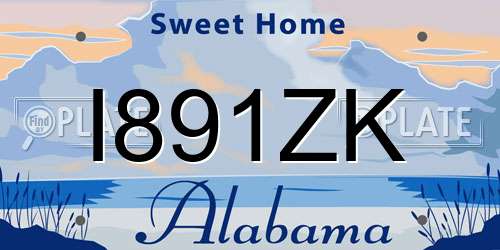 I891ZK Alabama License Plate
