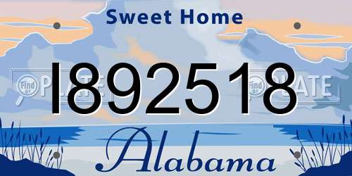 I892518 Alabama License Plate