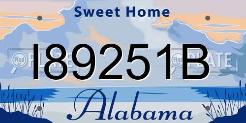 I89251B Alabama License Plate
