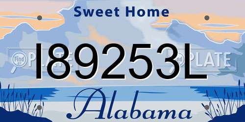 I89253L Alabama License Plate