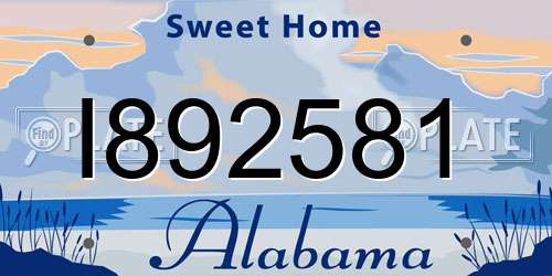 I892581 Alabama License Plate