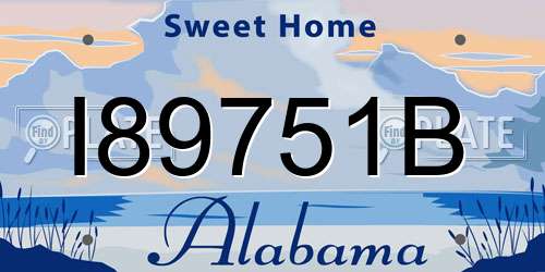 I89751B Alabama License Plate