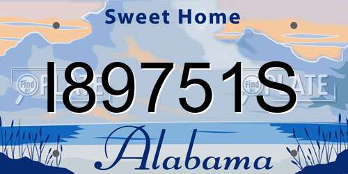 I89751S Alabama License Plate