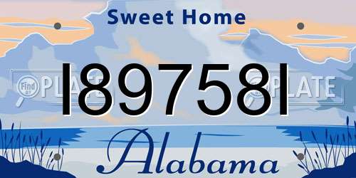 I89758I Alabama License Plate