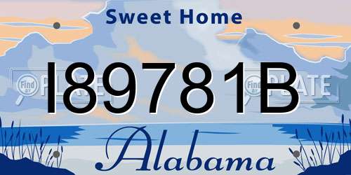 I89781B Alabama License Plate
