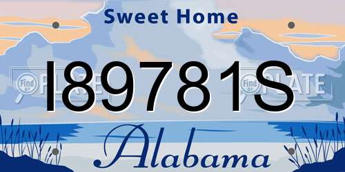 I89781S Alabama License Plate