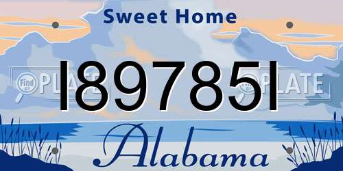 I89785I Alabama License Plate