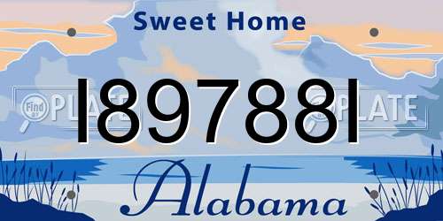 I89788I Alabama License Plate