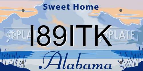 I89ITK Alabama License Plate