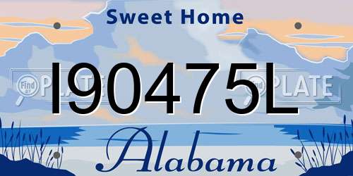 I90475L Alabama License Plate