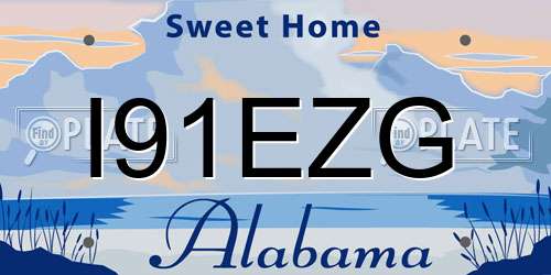 I91EZG Alabama License Plate