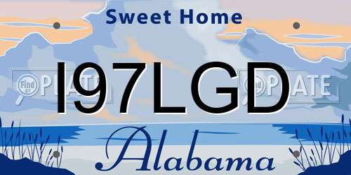 I97LGD Alabama License Plate
