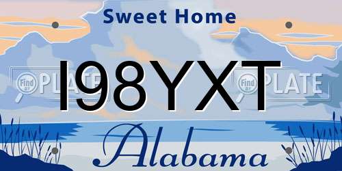 I98YXT Alabama License Plate