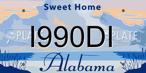 I990DI Alabama License Plate
