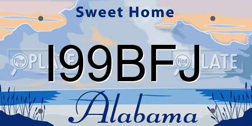 I99BFJ Alabama License Plate