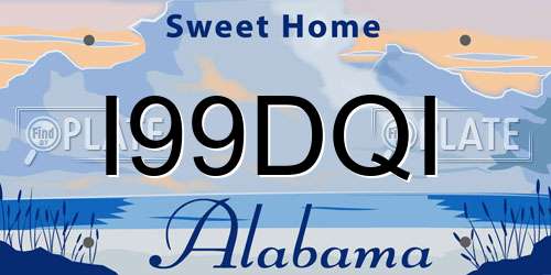 I99DQI Alabama License Plate