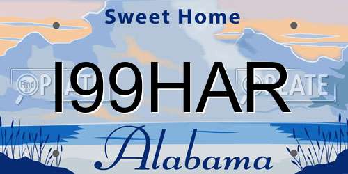 I99HAR Alabama License Plate