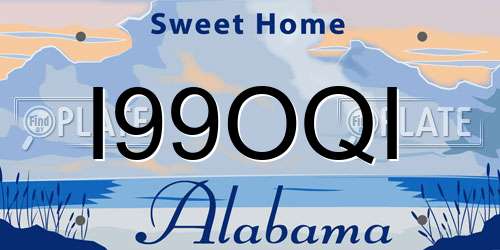 I99OQI Alabama License Plate