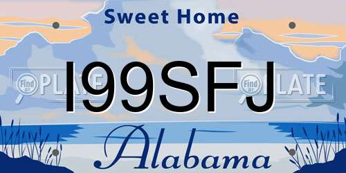 I99SFJ Alabama License Plate