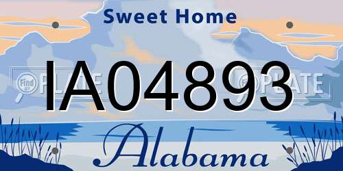 IA04893 Alabama License Plate
