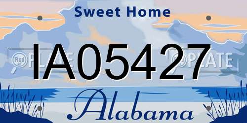 IA05427 Alabama License Plate