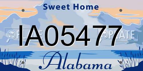 IA05477 Alabama License Plate
