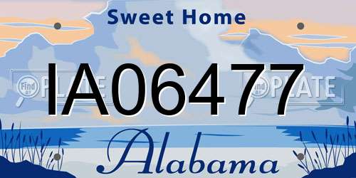 IA06477 Alabama License Plate