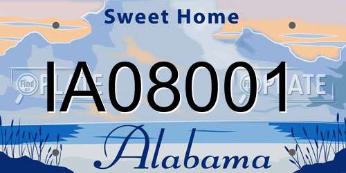 IA08001 Alabama License Plate