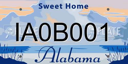IA0B001 Alabama License Plate