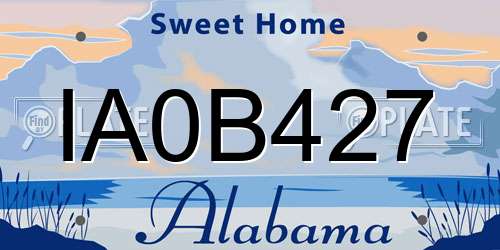 IA0B427 Alabama License Plate