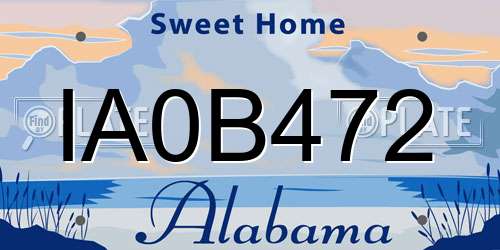 IA0B472 Alabama License Plate