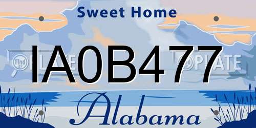 IA0B477 Alabama License Plate