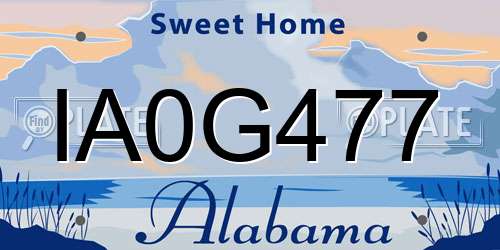 IA0G477 Alabama License Plate