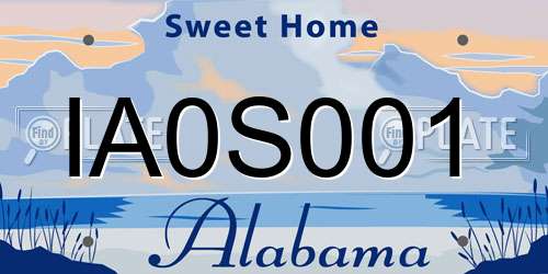 IA0S001 Alabama License Plate