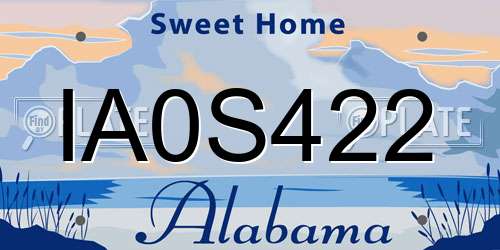 IA0S422 Alabama License Plate