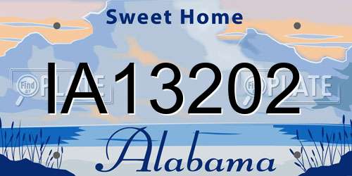 IA13202 Alabama License Plate