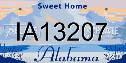 IA13207 Alabama License Plate