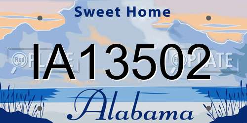 IA13502 Alabama License Plate