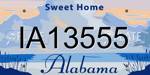 IA13555 Alabama License Plate