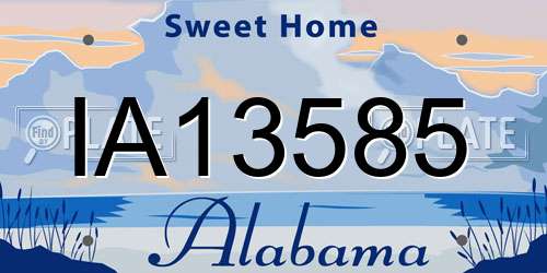 IA13585 Alabama License Plate