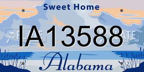 IA13588 Alabama License Plate