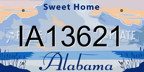 IA13621 Alabama License Plate