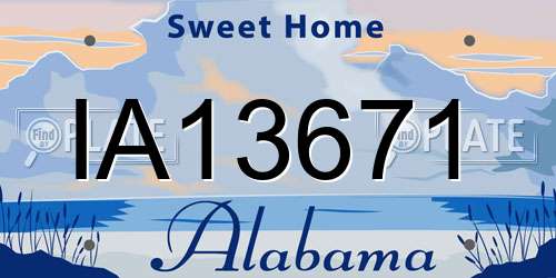 IA13671 Alabama License Plate
