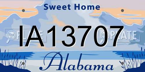 IA13707 Alabama License Plate