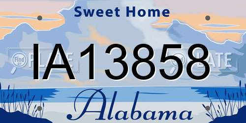 IA13858 Alabama License Plate