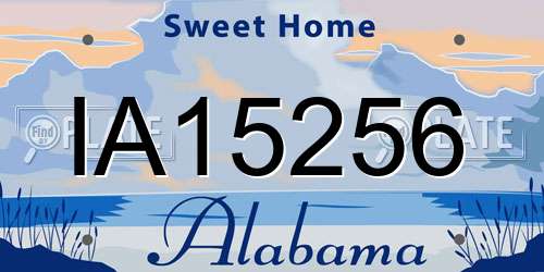 IA15256 Alabama License Plate