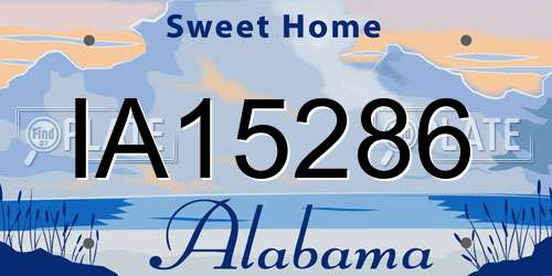 IA15286 Alabama License Plate
